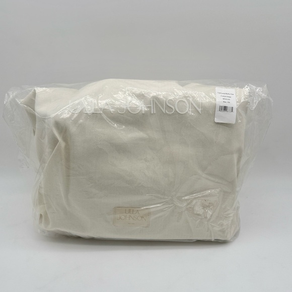 Ulla Johnson Lali Large Striped Raffia Tote Bag Black Tan - Picture 11 of 15